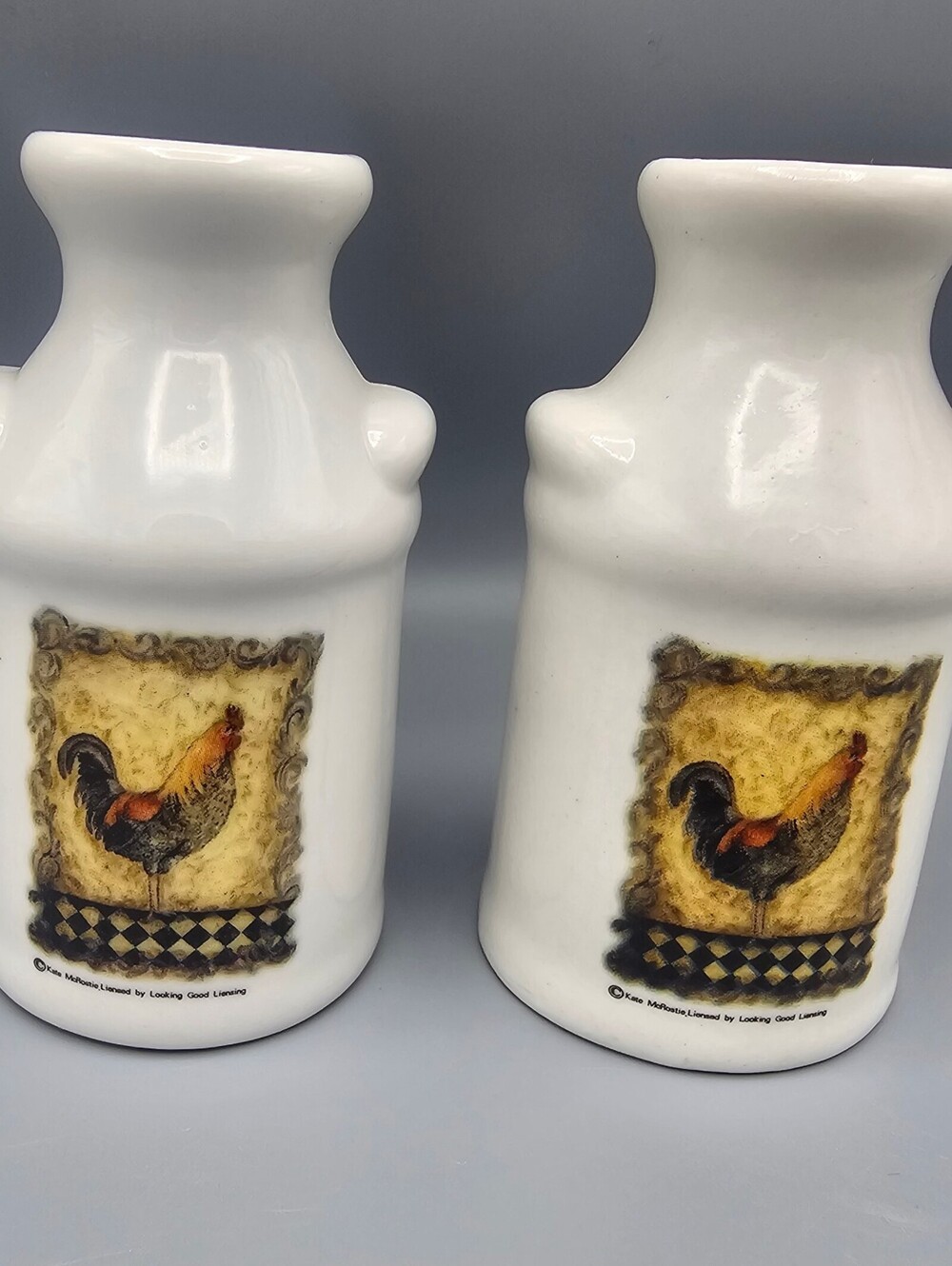 Vintage Ceramic Rooster Salt and Pepper Shakers by Kate McRostie